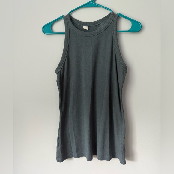 UltraLite Rib-Knit Racerback Tank Top 

Color: Ocean Shale 

Size: Small - Picture 2 of 4